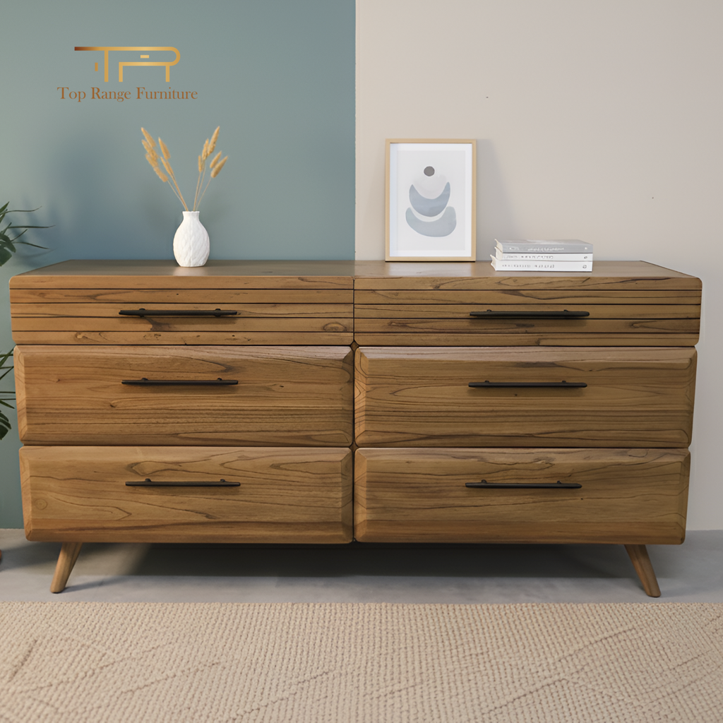 Solid Mindi Wood Dressing Table – 4 Drawers & Storage Compartments | Motala