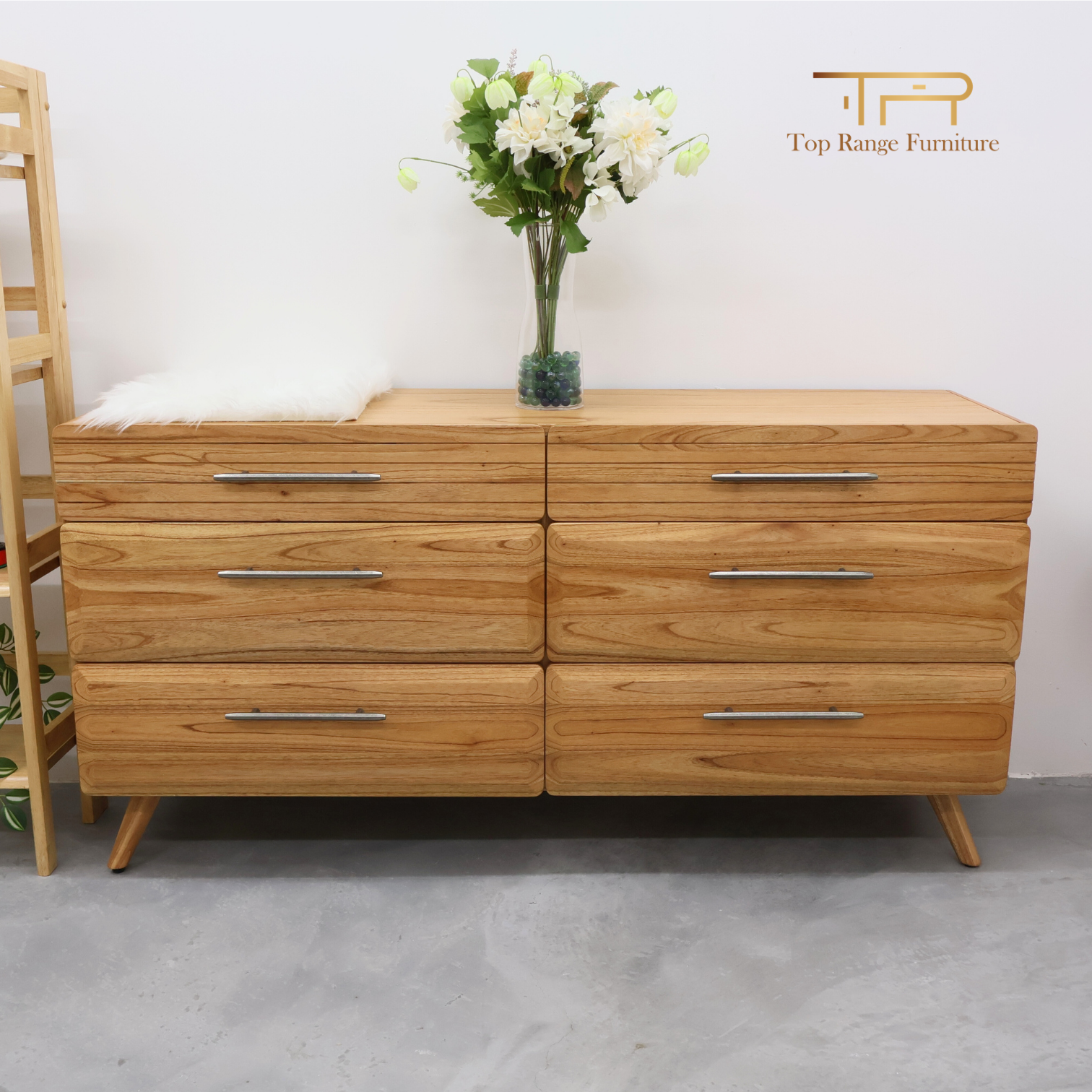 Solid Mindi Wood Dressing Table – 4 Drawers & Storage Compartments | Motala