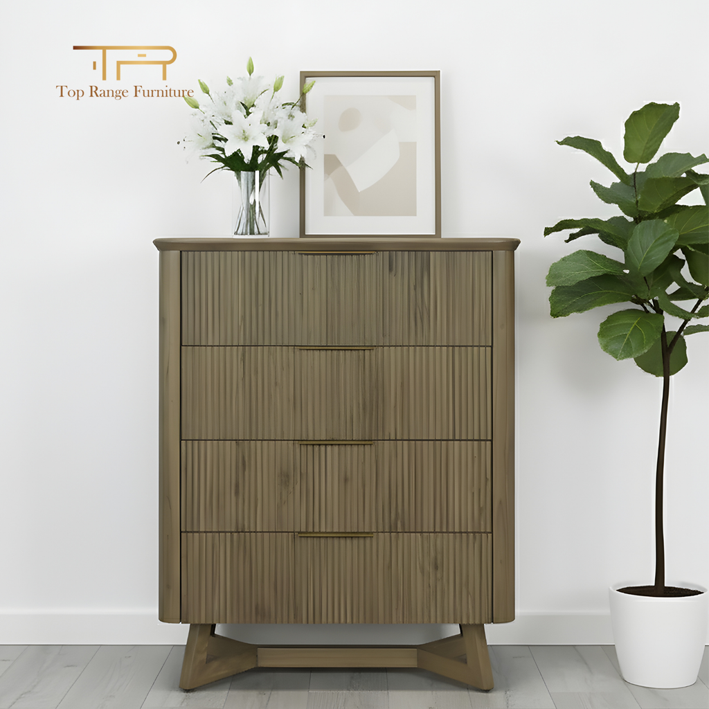 Solid Mindi Wood Tallboy with 4 Drawers | Kea