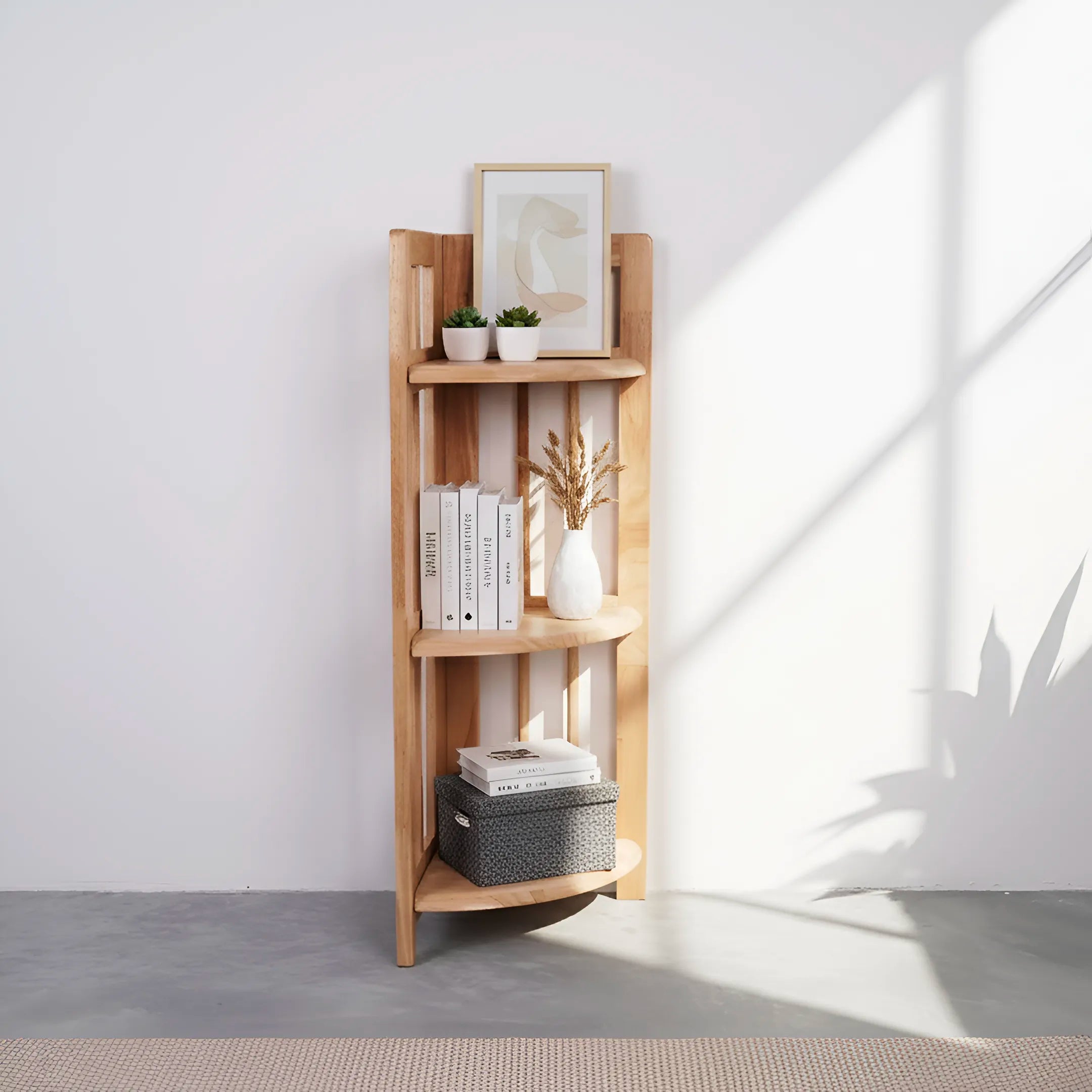 3 Tier Folding Corner Bookcase