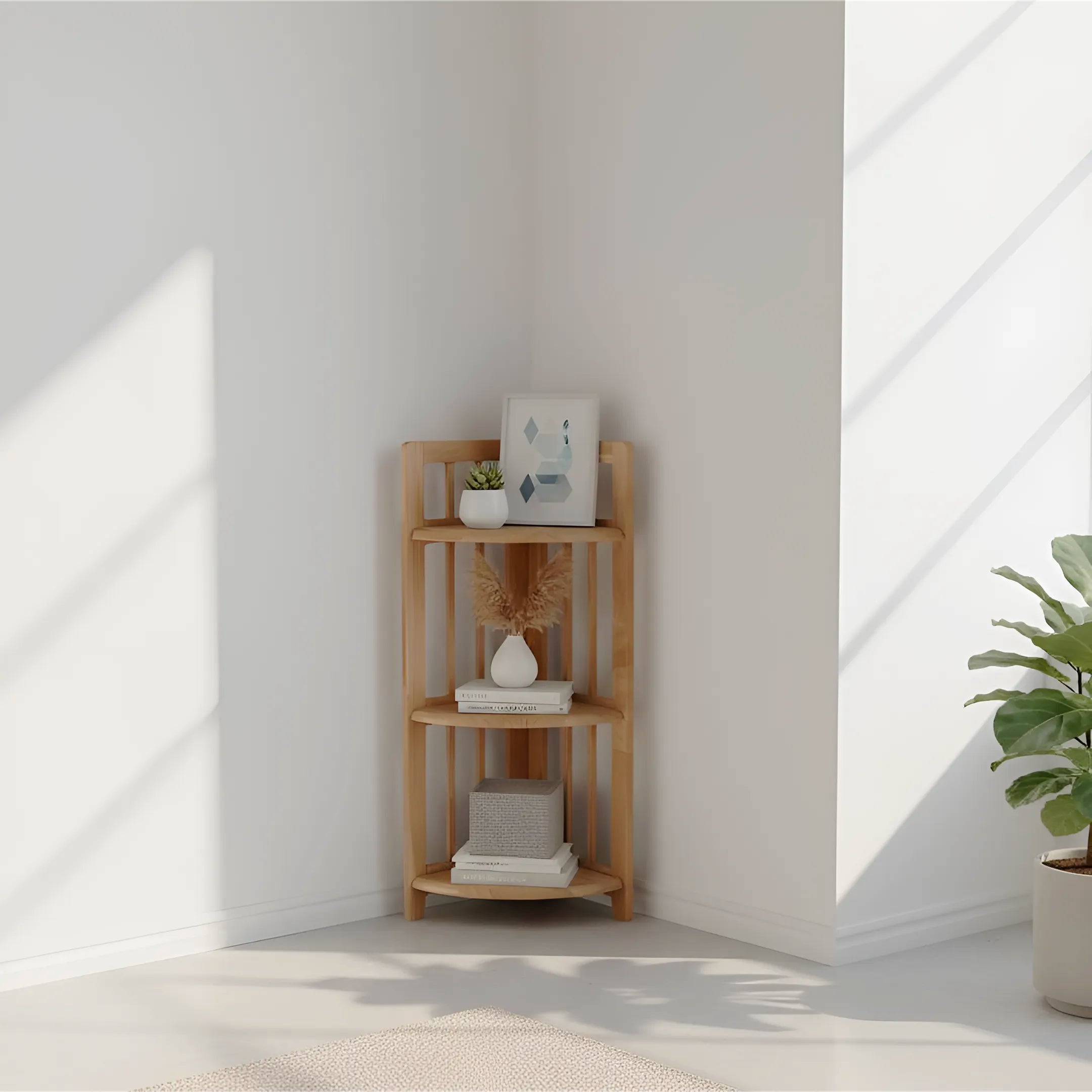 3 Tier Folding Corner Bookcase