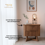 Solid Mindi Wood Bedside Table with 2 Drawers | Kea