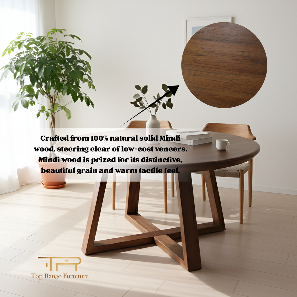 Solid Mindi Wood Round Coffee and Accent Table