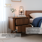 Solid Mindi Wood Bedside Table with 2 Drawers | Kea