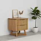 Wooden nightstand with two drawers