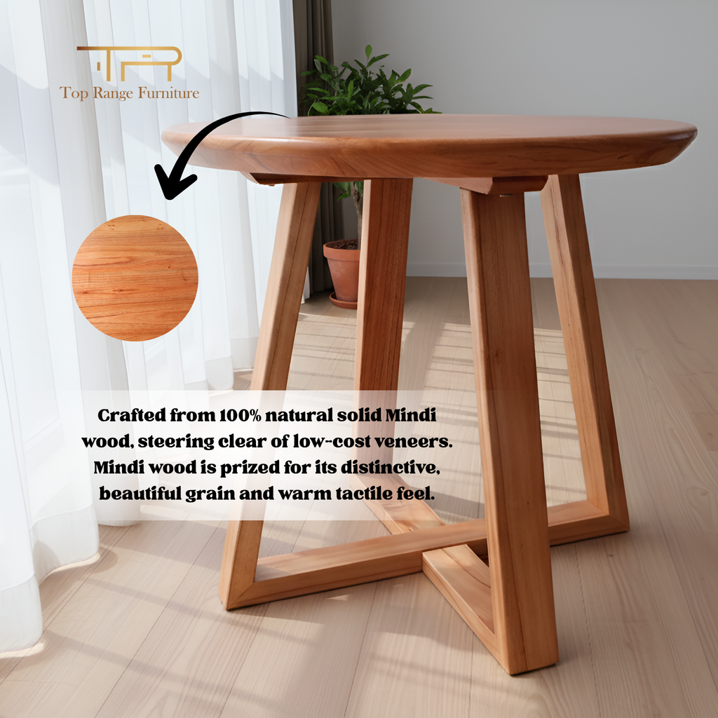Solid Mindi Wood Lamp and Side Table | Kea