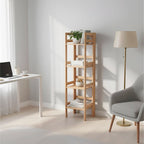 4 Tier Folding Tall Bookcase