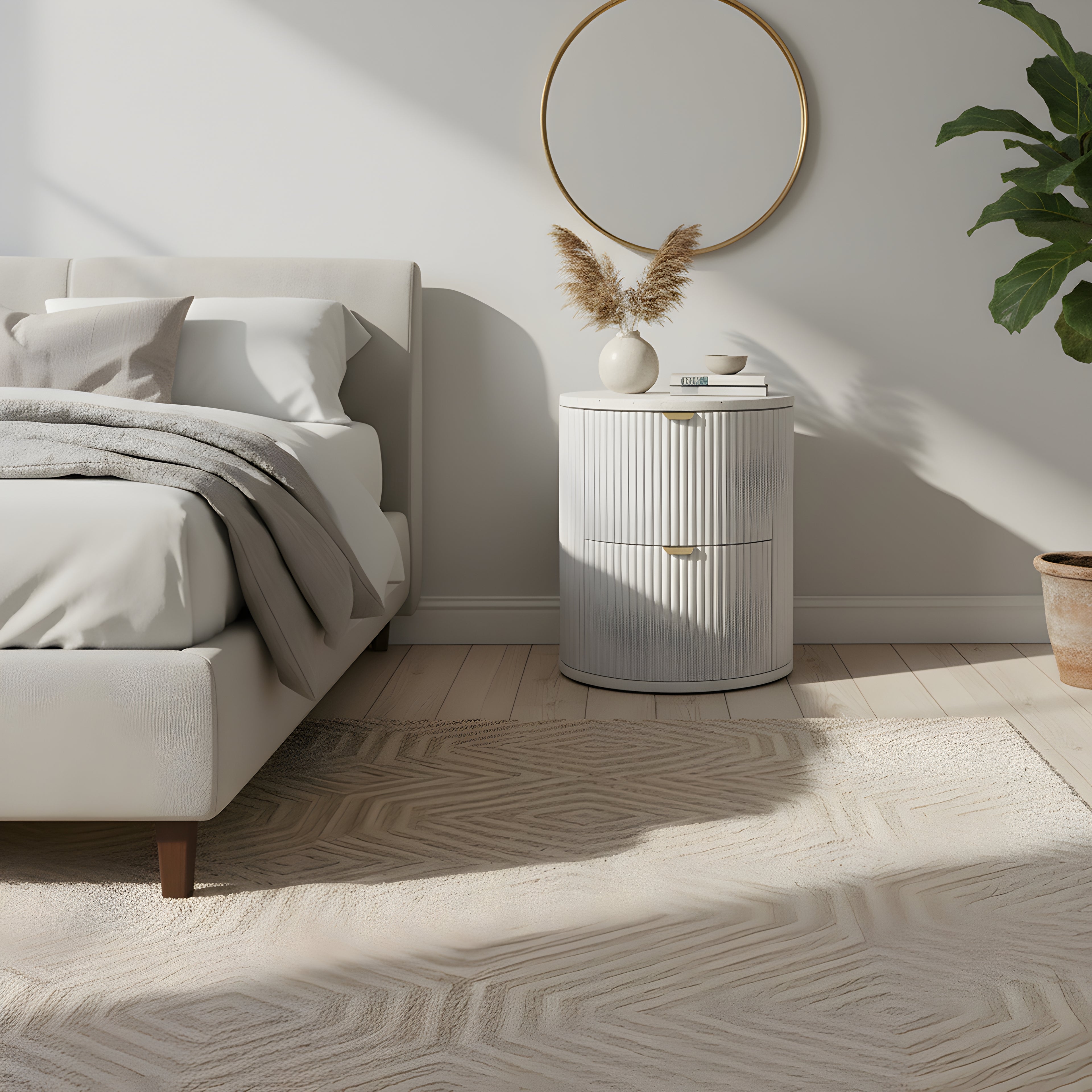 Kea | Bedside Table with Terrazzo Top with 2 Drawers