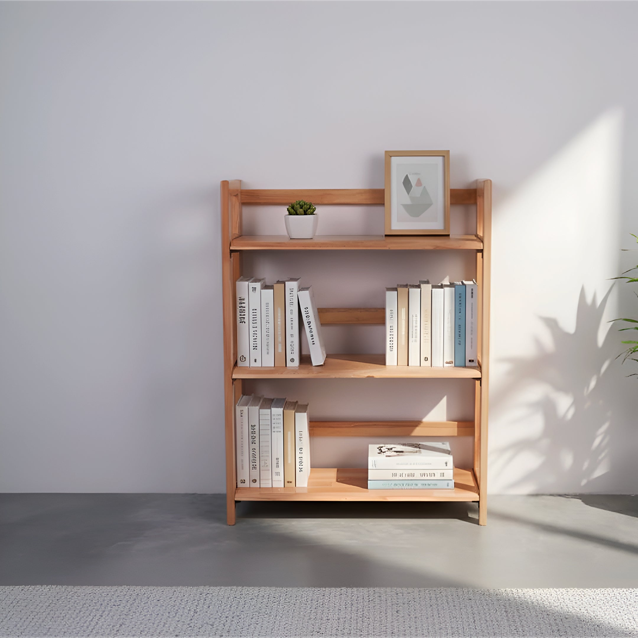 3 Tier Folding Wide Bookcase