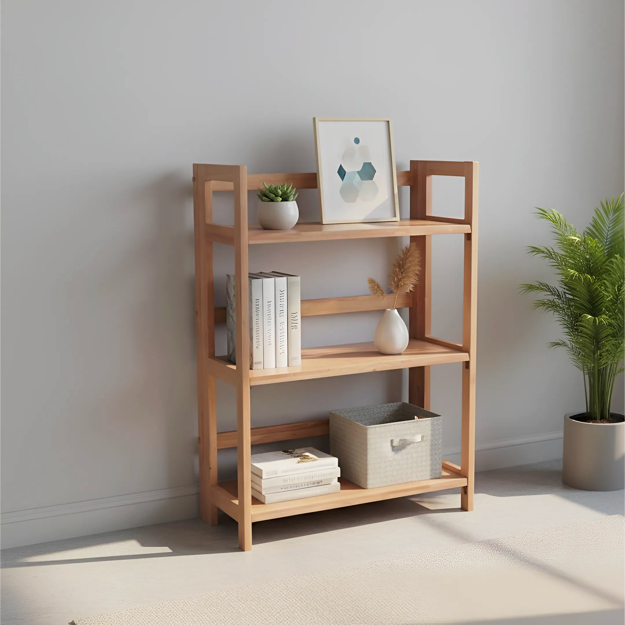 3 Tier Folding Wide Bookcase