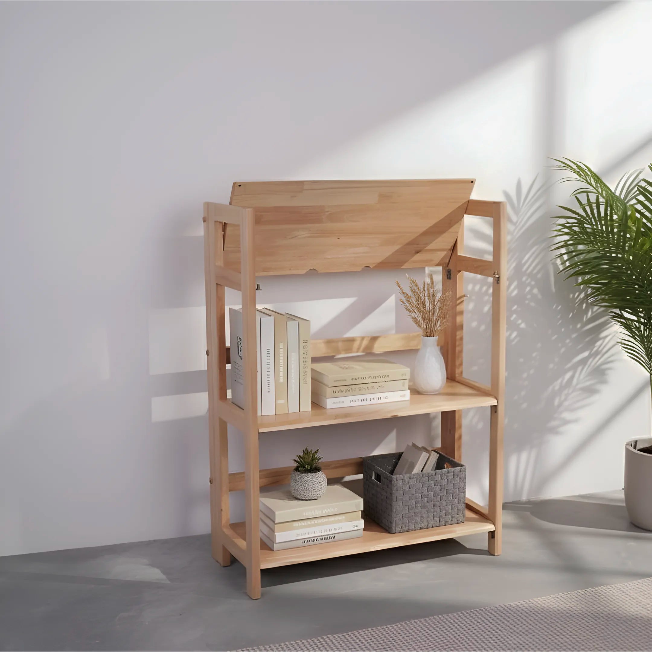 3 Tier Folding Wide Bookcase