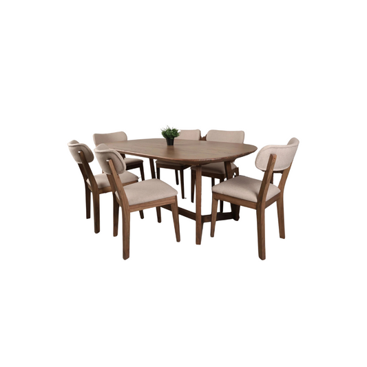 Top angle view of Kea Dining Table 1500mm in motala colour
